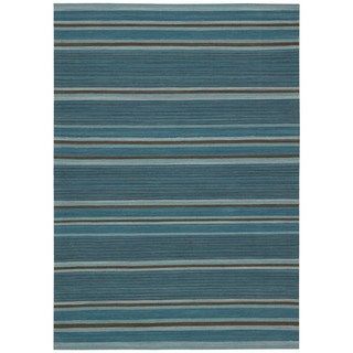 Kathy Ireland Home Griot Turquoise Gradient Stripes Area Rug (4 X 6)
