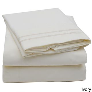 Bed Bath N More Embroidered 4 piece Bed Sheet Set Off White Size Queen