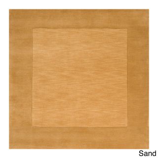 Hand Loomed Odessa Solid Bordered Tone on tone Wool Area Rug (99 Square)