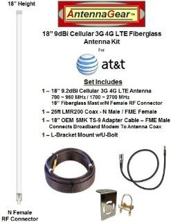 9.2dB 3G 4G LTE Fiberglass Omni Directional External Antenna Kit for Sierra Wireless AT&T Elevate 754S Hotspot w/25ft LMR200 Coax Cable 