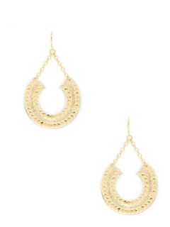 Beaded Open Circle Drop Earrings by Anna Beck Jewelry