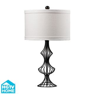Hgtv Home Curved Wire 1 light Matte Black Iron Table Lamp