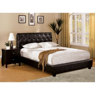 Furniture Of America Pendezi Modern Espresso Leatherette Platform Bed