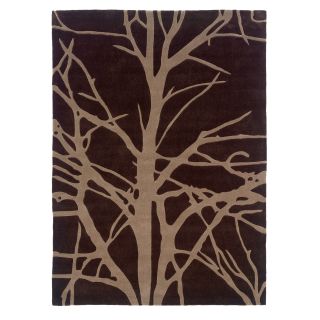 Trio Collection Brown/ Beige Tree Silhouette Modern Area Rug (2 X 3)