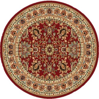 Home Dynamix Paris 7 ft 10 in x 7 ft 10 in Round Red Floral Area Rug