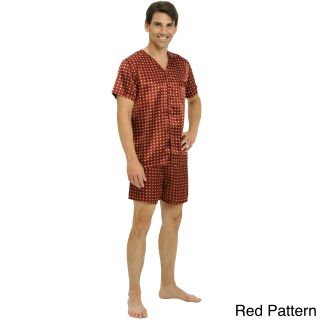 Del Rossa Mens Satin Top And Shorts Pajama Set