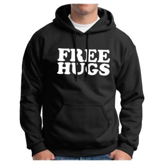 Free Hugs Funny Hoodie Mens Black Free Hugs Hoodie Black Size S