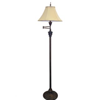 1 light Old World Bronze/ Gold Swivel Arm Floor Lamp