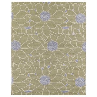 Kaleen Hand tufted Zoe Sage Green Floral Wool Rug (8x10) Green Size 8 x 10