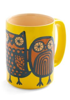 Owl Ready to Go Mug in Yellow  Mod Retro Vintage Kitchen