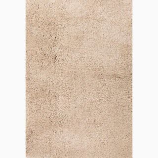 Handmade Solid Pattern Taupe/ Tan Polyester Rug (4 X 6)
