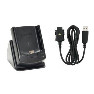 OEM Samsung i760 Dual slot Desktop Charger + Data Cable SCH i760 Cell Phones & Accessories