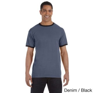 Authentic Pigment Mens Ringspun Cotton Pigment dyed Ringer T shirt Multi Size XXL