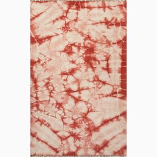 Hand made Red/ Ivory Wool Reversible Rug (2x3)
