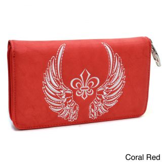 Ustyle Western Fleur De Lis And Wings Emblem Wallet