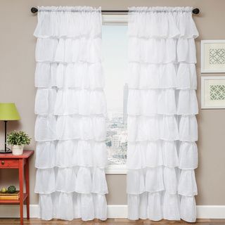 Softline Home Fashions Shaina White Rod Pocket Curtain Panel White Size 54 x 84