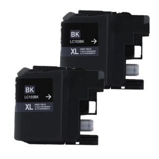 Brother Lc103 Black Compatible Ink Cartridge (remanufactured) (pack Of 2)