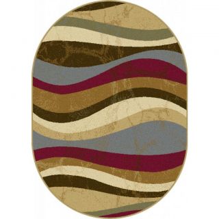 Lagoon Multi Oval Contemporary Area Rug