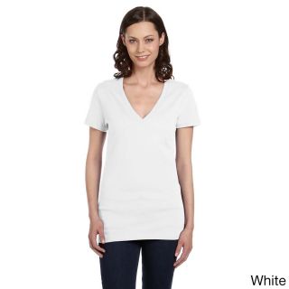 Bella Bella Womens Jersey Deep V neck T shirt White Size XXL (18)