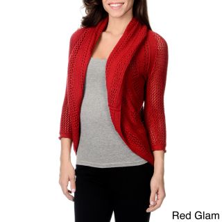 Chelsea and Theodore Chelsea   Theodore Womens Open Front Crochet Cardigan Red Size S (4  6)