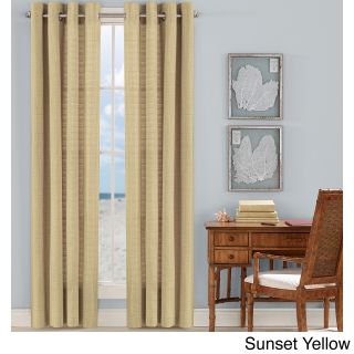 Tommy Bahama Tommy Bahama Malone Coast Grommet Top Curtain Panel Pair Yellow Size 52 x 84