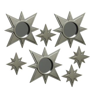 Elements Elements Gold Star Wall Mirrors And Plaques (set Of 7) Grey Size Medium