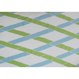 Hand hooked Bamboo inspired White/ Multi Area Rug (5 X 7)