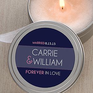 Personalized Candle Wedding Favors   Forever In Love