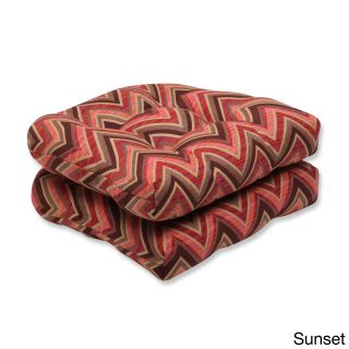Pillow Perfect Wicker Seat Cushion With Sunbrella Chevron Fabric (set Of 2)