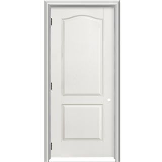 ReliaBilt 2 Panel Arch Top Hollow Core Textured Molded Composite Right Hand Interior Single Prehung Door (Common 80 in x 28 in; Actual 81.75 in x 29.75 in)