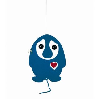 Flensted Mobiles Puffing Troll Heart Mobile f072Black Color Blue / Red