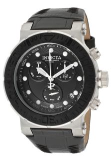 Invicta 10745  Watches,Mens Ocean Reef/Reserve Chronograph Black Dial Black Genuine Calf Leather, Chronograph Invicta Quartz Watches