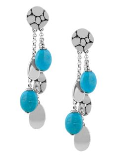 Kali Silver Menari Turquoise Drop earrings by John Hardy