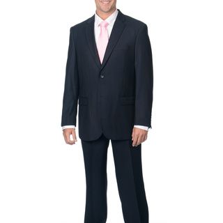 San Malone Caravelli Mens Modern Fit Navy 2 button Notch Collar Suit Navy Size 36R