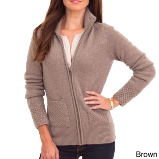 Luigi Baldo Luigi Baldo Womens Italian Cashmere Full zip Sweater Brown Size S (4  6)