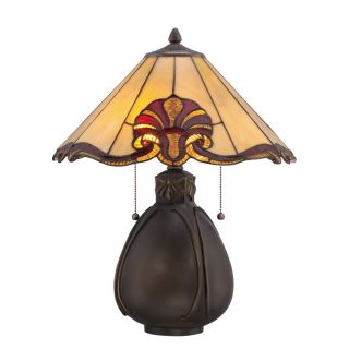 Portfolio 19.38 in Bronze Tiffany Style Indoor Table Lamp with Tiffany Style Shade