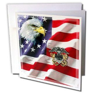 gc_769_1 US Navy   US Navy Officer Crest   Greeting Cards 6 Greeting Cards with envelopes  Blank Greeting Cards 