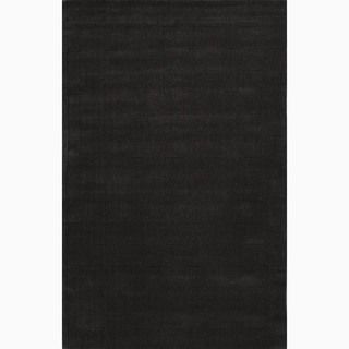 Hand made Black Wool Textured Rug (2x3)
