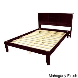 Epicfurnishings Scandinavia Full size Solid Wood Tapered Leg Platform Bed With Bookcase Headboard Multi Size Full