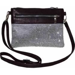 Womens Blingalicious Glittery Messenger Bag Q2997 Brown