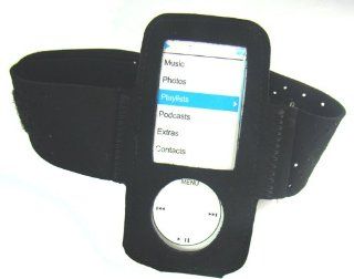 Apple Ipod Nano Black Workout Exercise Armband for Ipod Nano 5g + Screen Protector + Wristband   Players & Accessories
