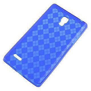 TPU Skin Cover LG Optimus L9 P769 Argyle Blue Cell Phones & Accessories