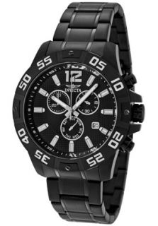 Invicta 1982  Watches,Mens Invicta II Chronograph Black Dial Black IP Stainless Steel, Chronograph Invicta Quartz Watches