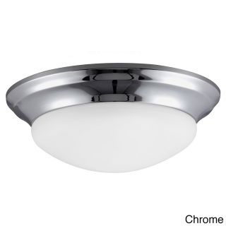 2 light Fluorescent Flush Ceiling Fixture With Satin Etched Glass