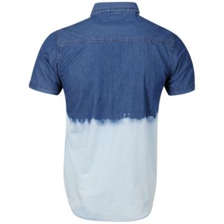 Brave Soul Mens Reddem Short Sleeve Tie Dye Shirt   Denim/White      Mens Clothing