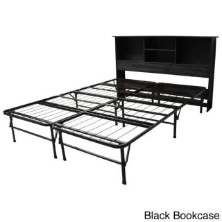 Durabed Queen size Steel Foundation   Frame in one Mattress Support System With All Wood Bookcase Headboard Bed Frame