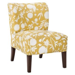 Accent Chair Upholstered Chair Threshold Scooped Back Chair   Yellow Floral