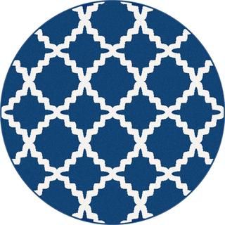 Metropolis 1037 Navy Contemporary Area Rug (53 Round)