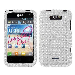 Asmyna LGMS770HPCDMS001NP Dazzling Diamante Bling Case for LG Motion 4G/Optimus Regard S770   1 Pack   Retail Packaging   Silver Cell Phones & Accessories