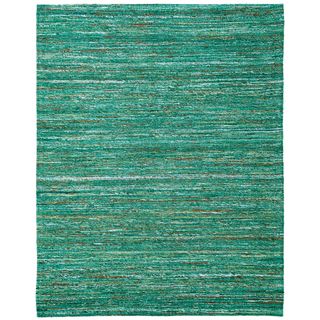 Ema Emerald Green Sari Flatweave Rug (4x6)
